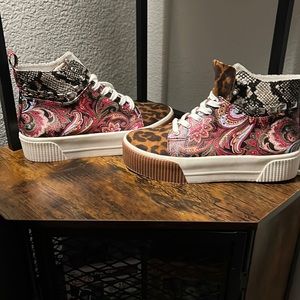 Jessica Simpson multicolored wedge sneaker. Never worn.